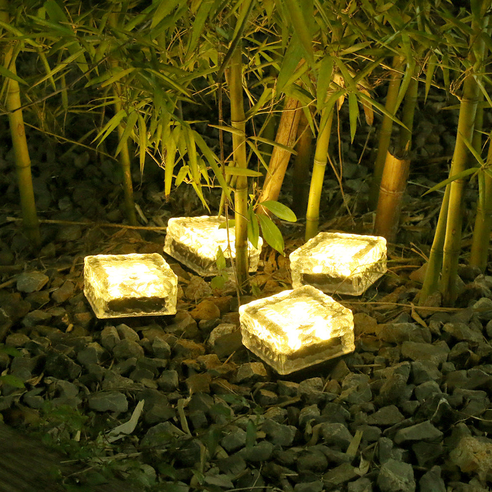 Home Solar Waterproof Glass Floor Light set