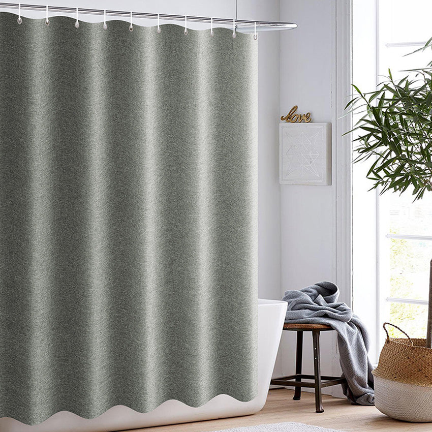 Thick Grey Shower Curtains  For Bathroom Bathtub | Large Wide Modern Bathing Cover