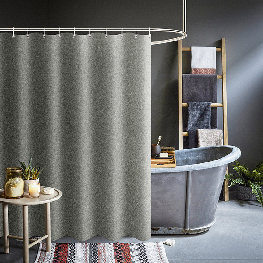 Thick Grey Shower Curtains  For Bathroom Bathtub | Large Wide Modern Bathing Cover