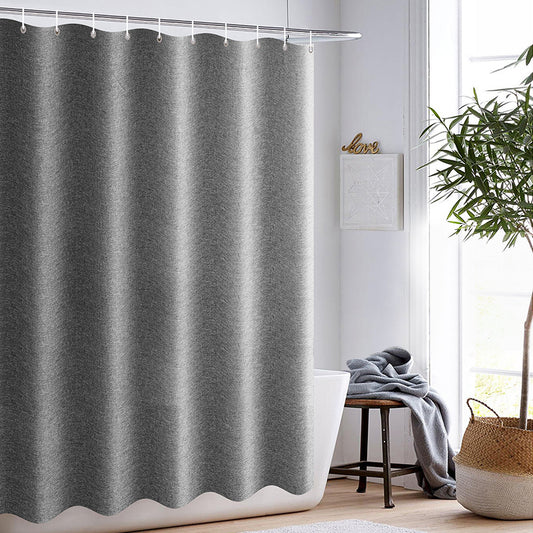 Thick Grey Shower Curtains  For Bathroom Bathtub | Large Wide Modern Bathing Cover