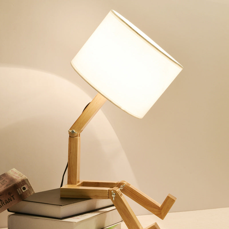 Nordic solid Wood Modern side lamp