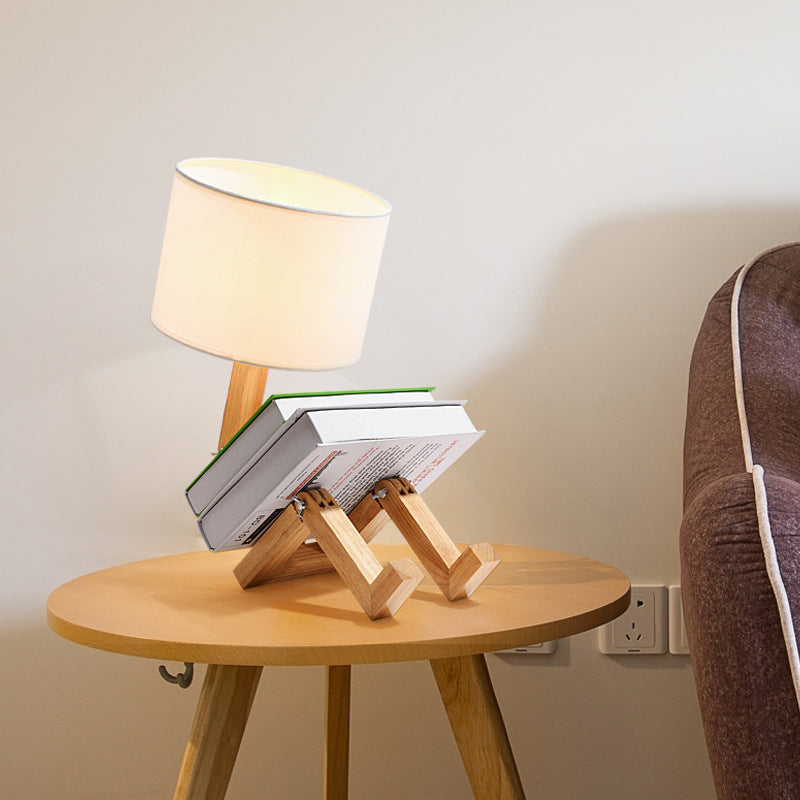 Nordic solid Wood Modern side lamp