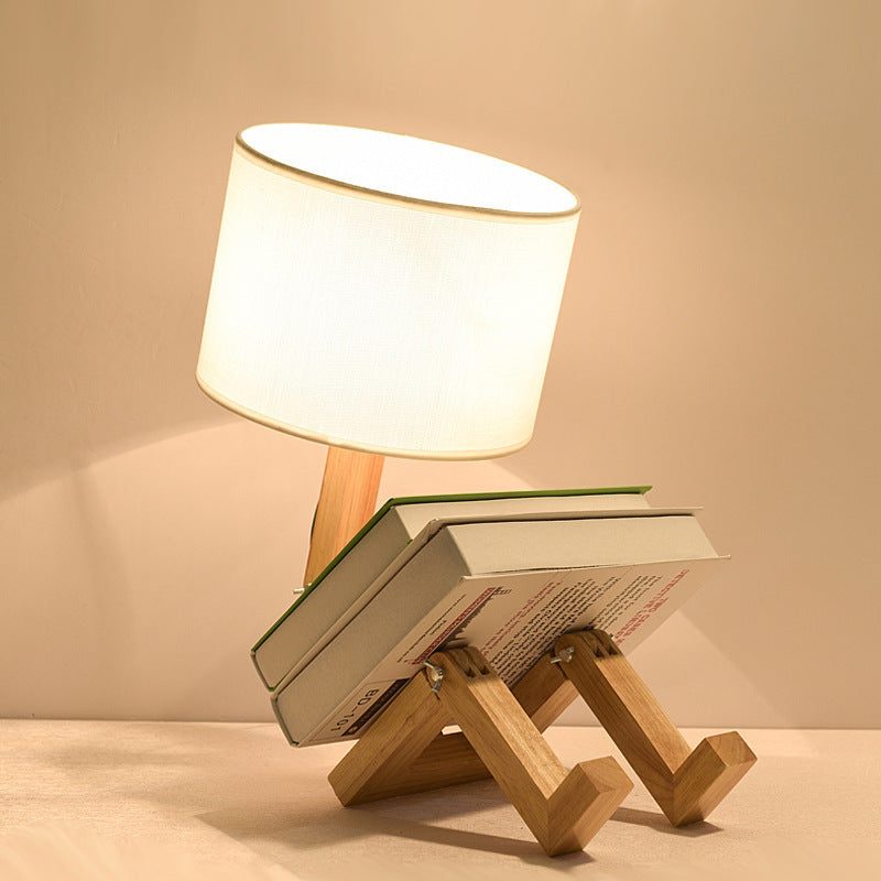 Nordic solid Wood Modern side lamp