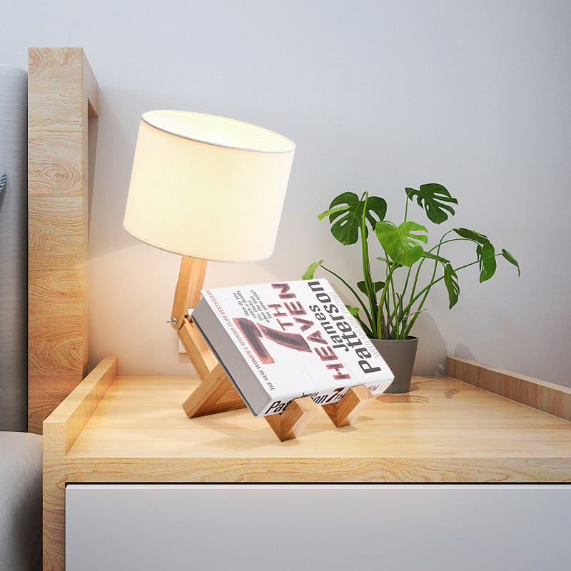 Nordic solid Wood Modern side lamp