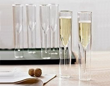 Champagne Glass Double Wall Glasses Flutes Goblet