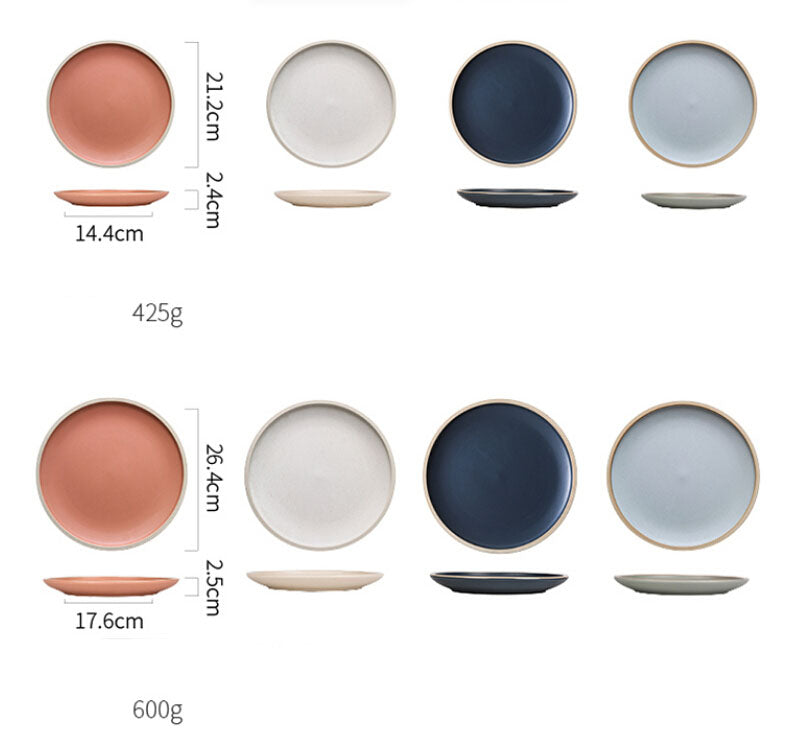 Pure Color Matte Ceramic Plate set