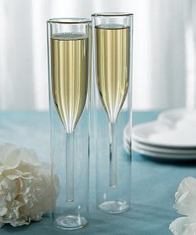 Champagne Glass Double Wall Glasses Flutes Goblet