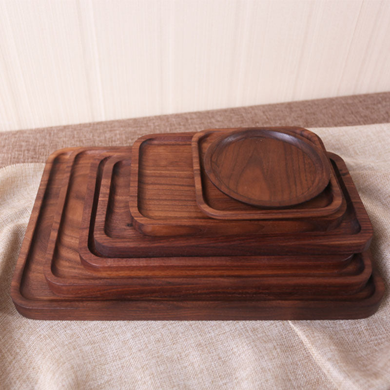 Juego de bandejas para mesa de comedor de madera de nogal negro