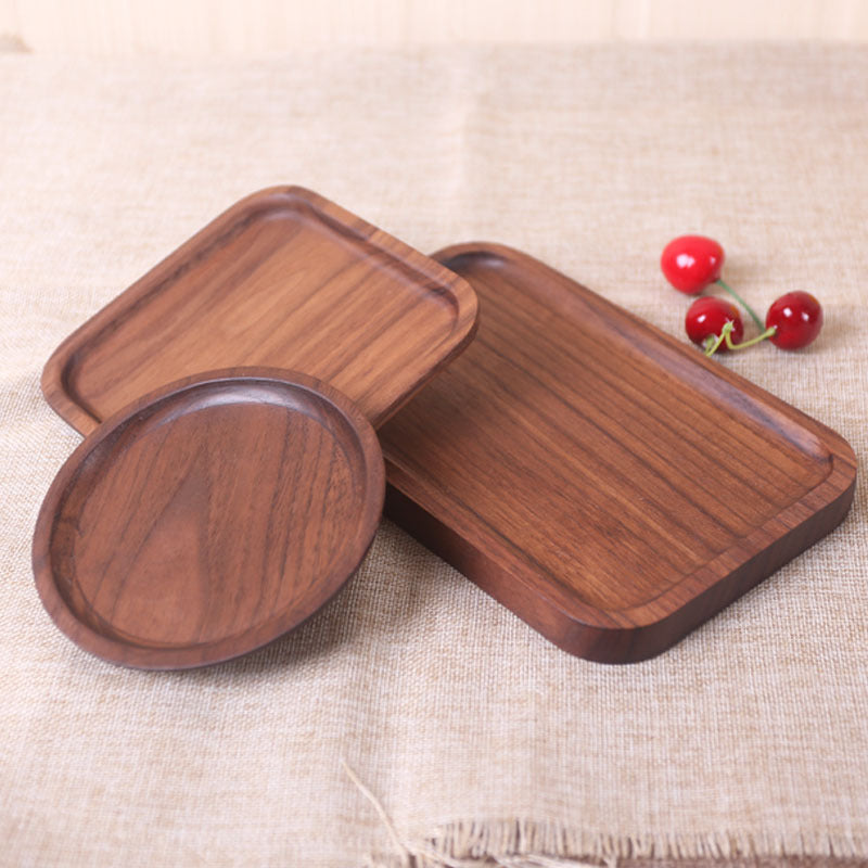 Juego de bandejas para mesa de comedor de madera de nogal negro