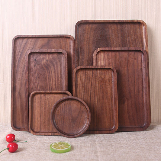 Juego de bandejas para mesa de comedor de madera de nogal negro